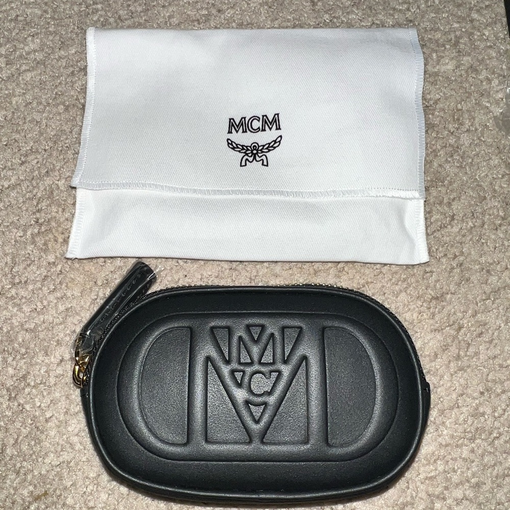 MCM Black Leather Pouch